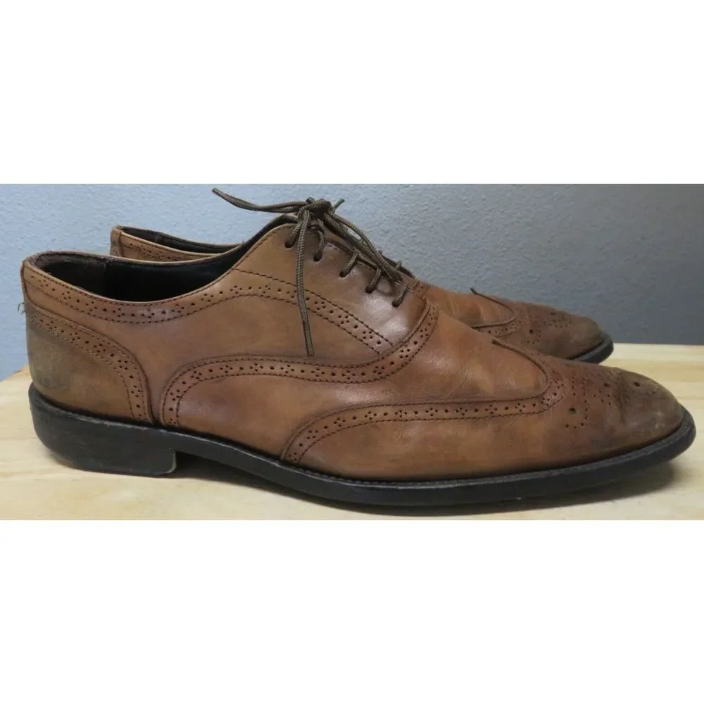 Mens To Boot New York Brogue Leather Dress Shoes‎ Italy Brown Wing Tip Size 11